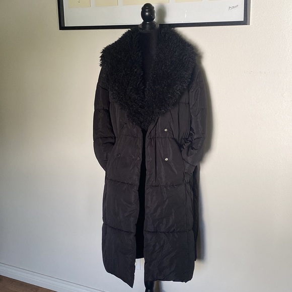 Women's Vero Moda Cozy Long Quilted Jacket removable fur - Picture 11 of 11